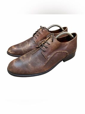 Fly London Size 15 Brown Leather Derby Shoes Oxford Brown Leather Classic